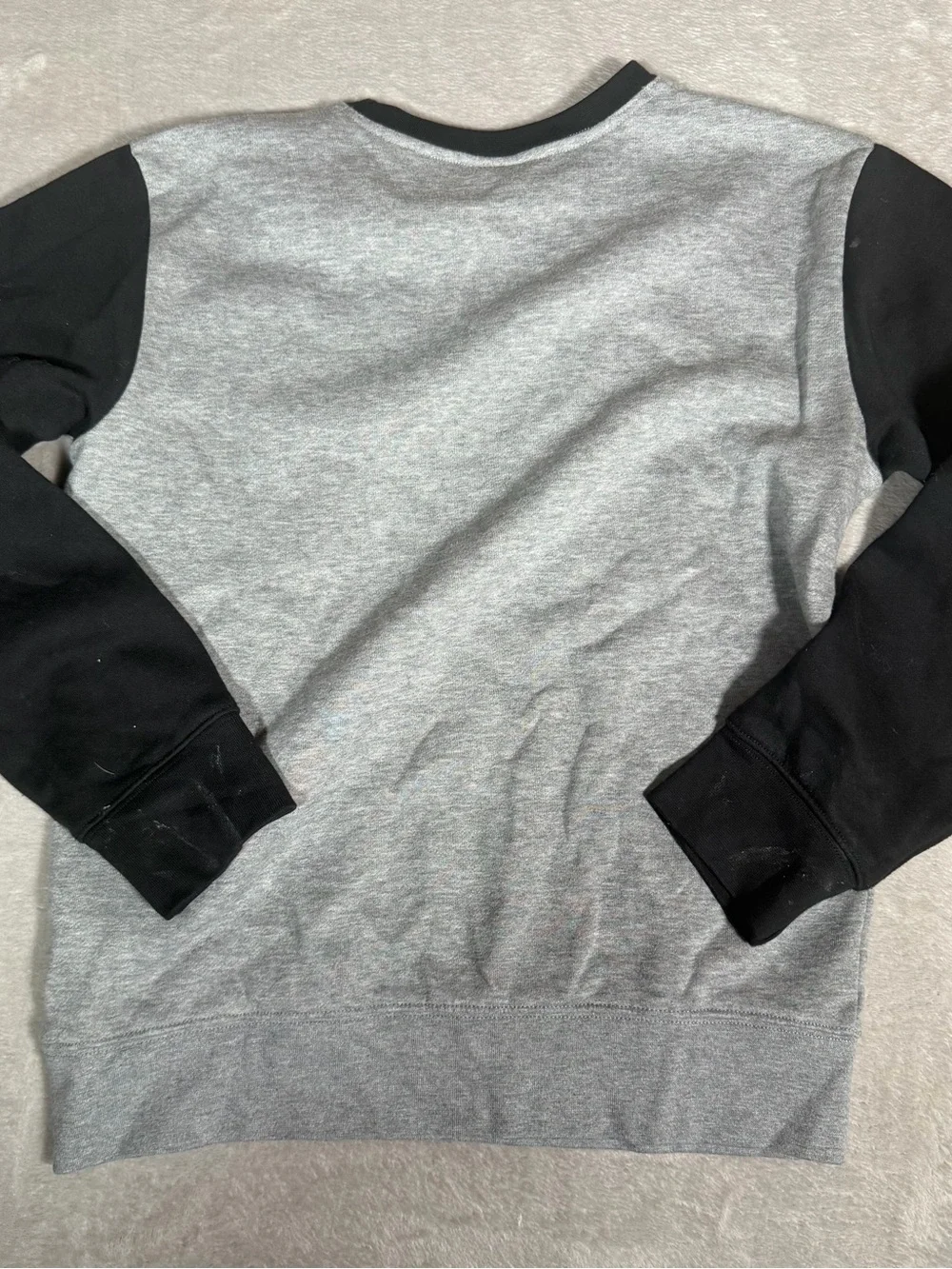 Jordan Kids Gray and Black Colorblock Crewneck Sweatshirt